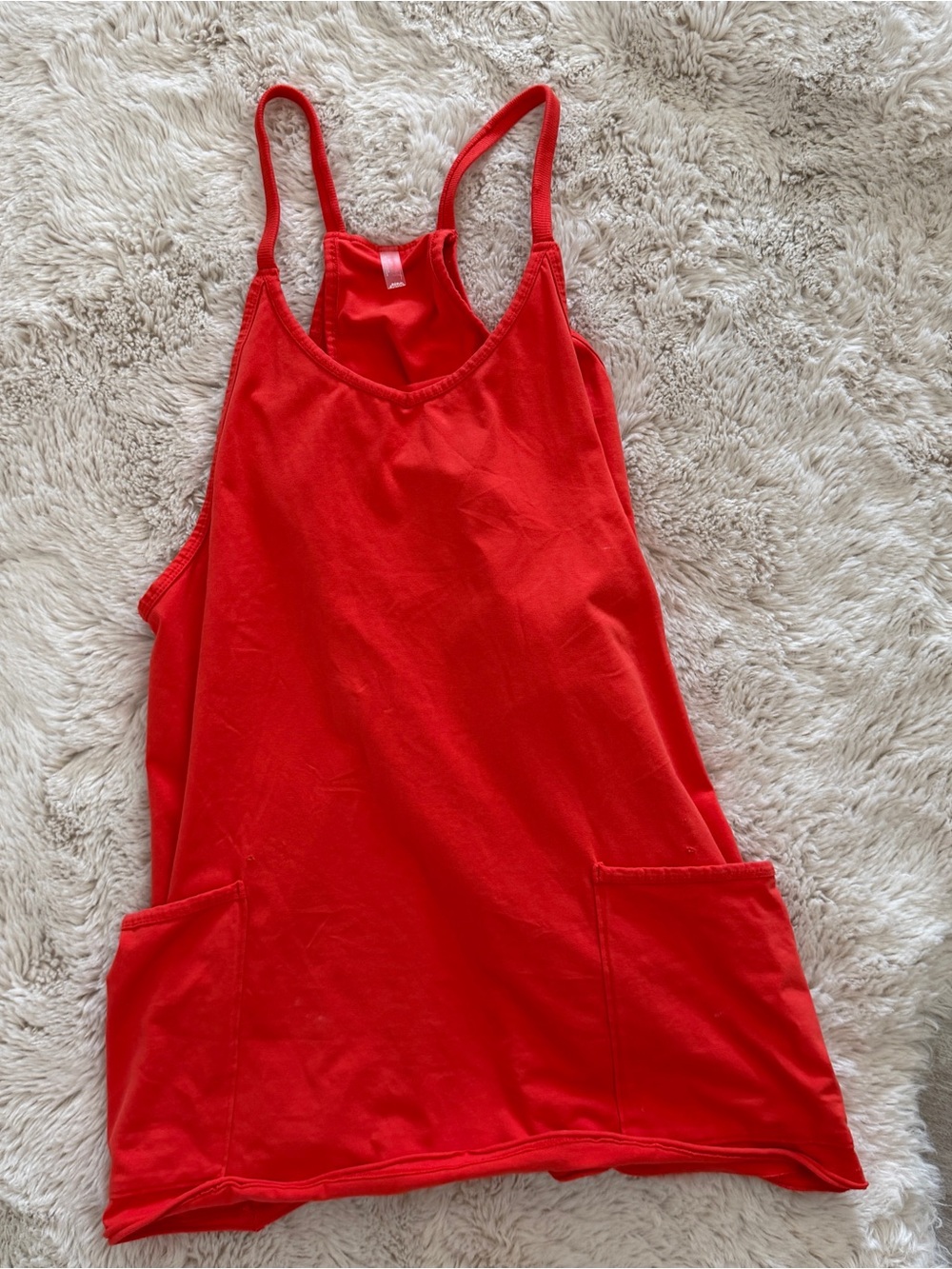 Free People Hot Shot Mini Romper Red Orange Sleeveless Tank Dress